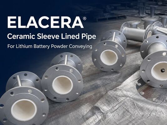 Pipa berlapis lengan keramik stainless steel untuk pengangkutan bubuk baterai lithium