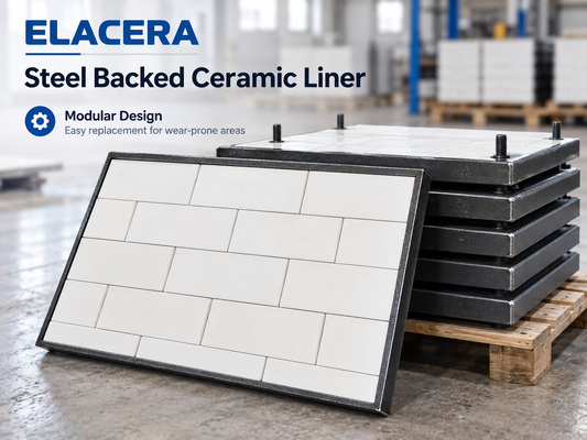 Liner Keramik Alumina yang Didasarkan Baja untuk Parahu Luncur dan Hopper